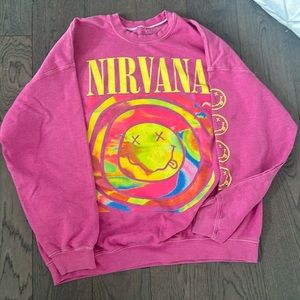 urban outfitters nirvana sweatshirt in pink